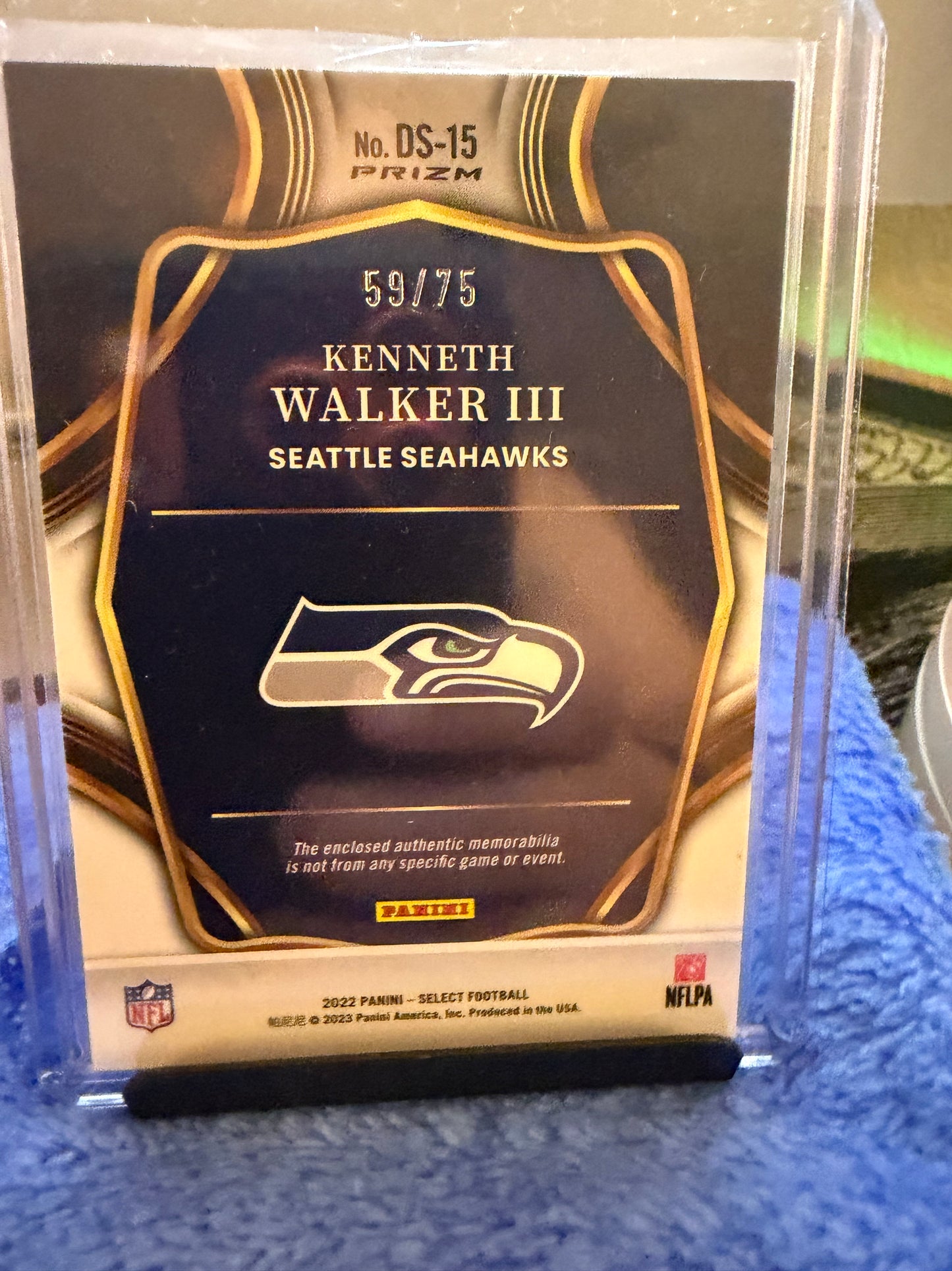 Kenneth Walker III Draft Selections Prizm Patch /75 – 2022 Panini Select Rookie Card