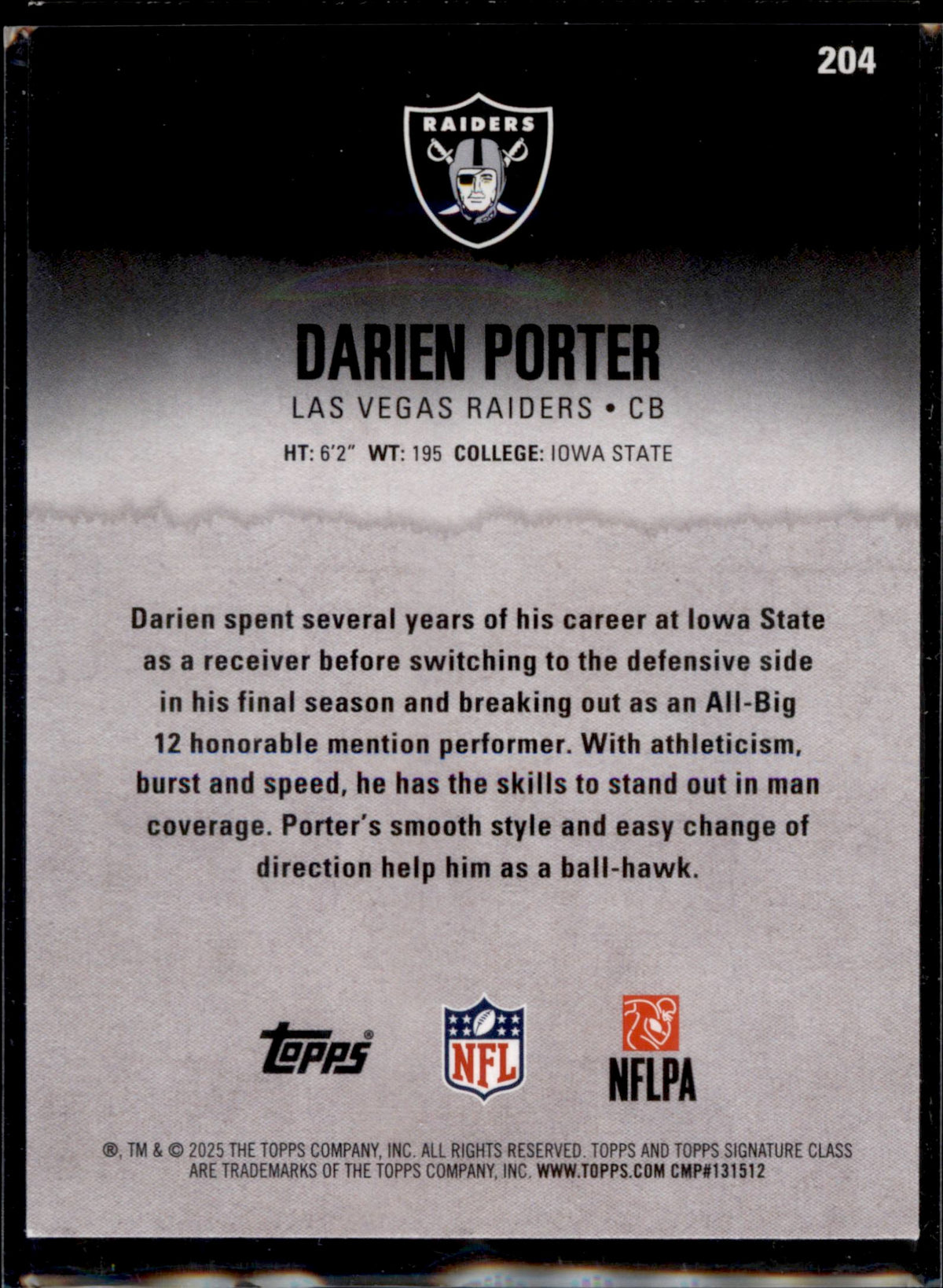 2025 Topps Signature Class #204 Darien Porter