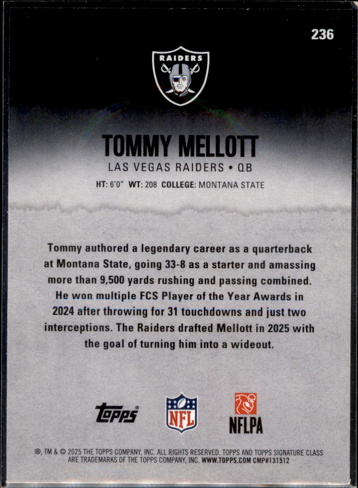 2025 Topps Signature Class #236 Tommy Mellott