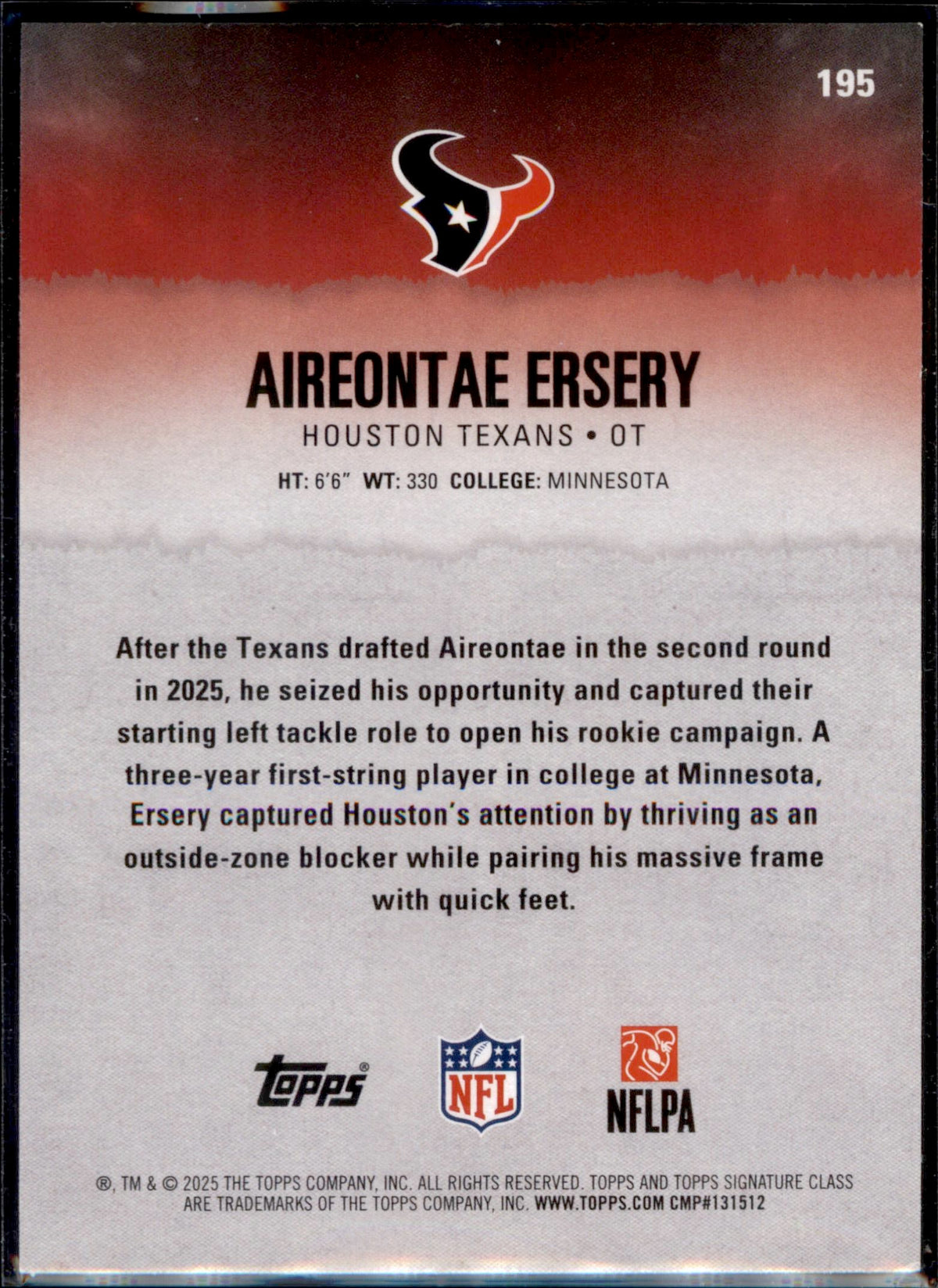 2025 Topps Signature Class #195 Aireontae Ersery