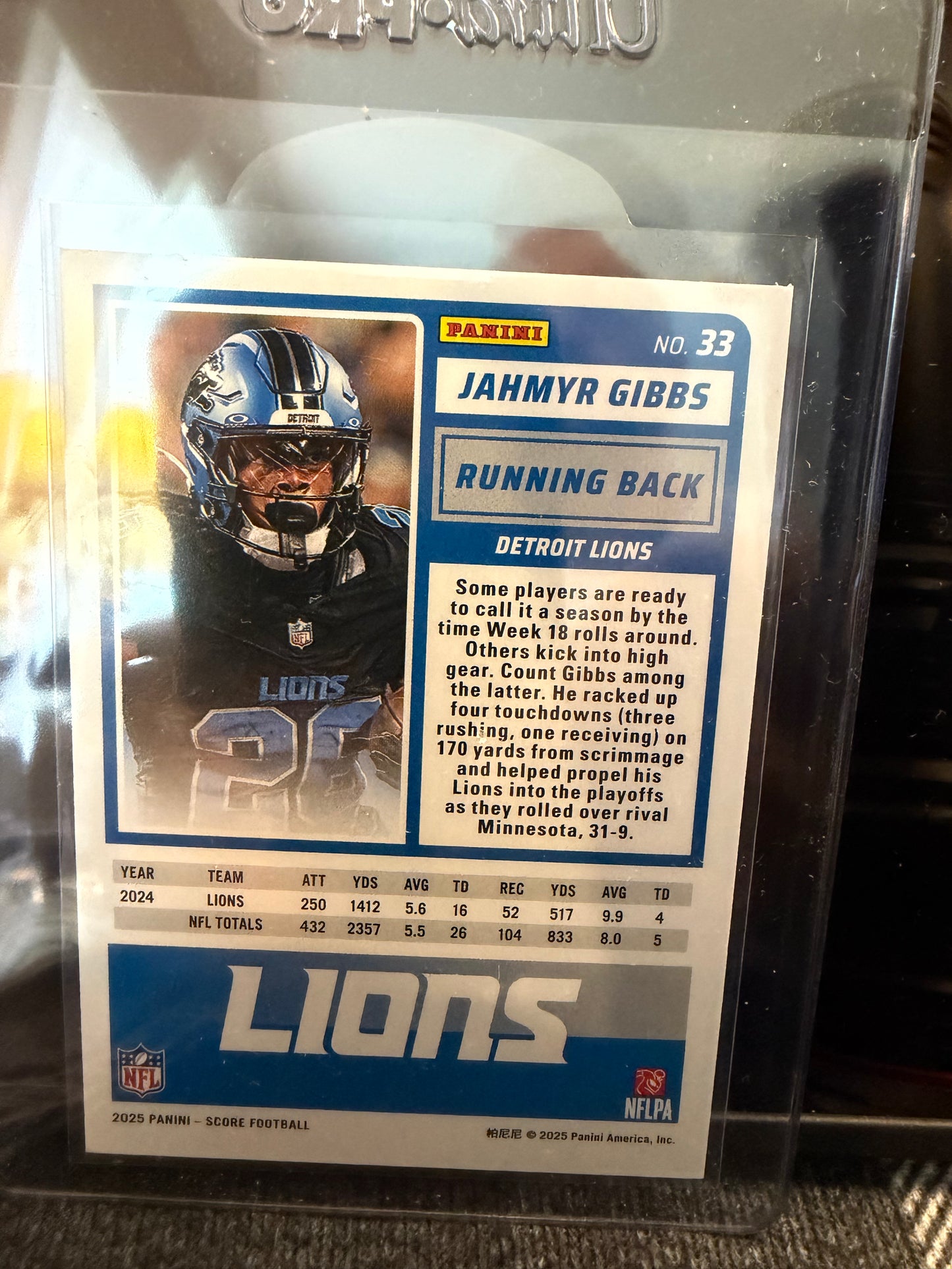 2024 Panini – Jahmyr Gibbs Rookie – Numbered 32/499
