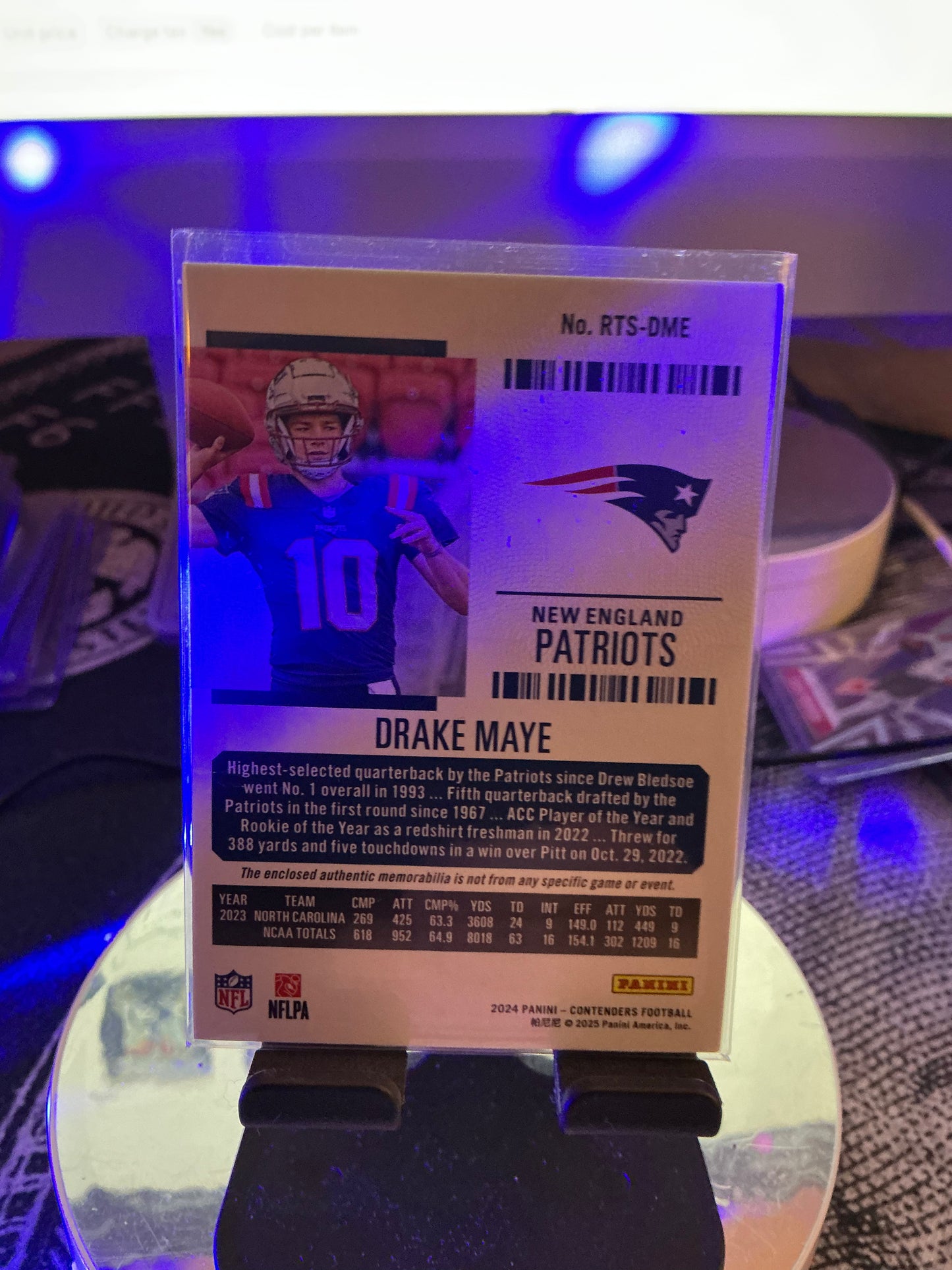 Drake Maye Rookie Patch – 2024 Panini Contenders – New England Patriots
