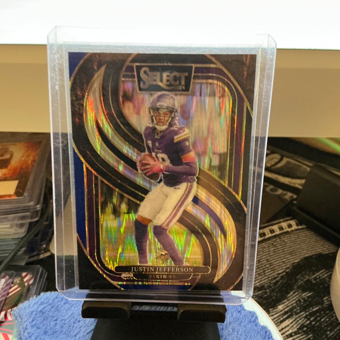 2024 Panini Select Justin Jefferson Premier Level Prizm Football Card Minnesota Vikings
