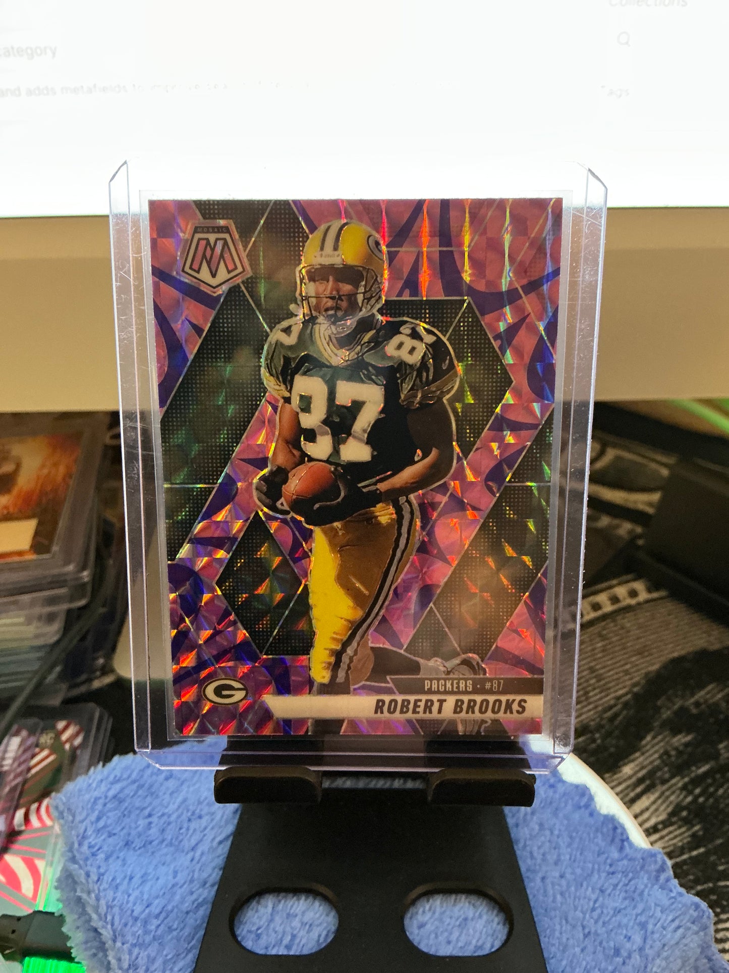 2025 Panini Mosaic Robert Brooks Purple Mosaic Prizm Football Card Packers
