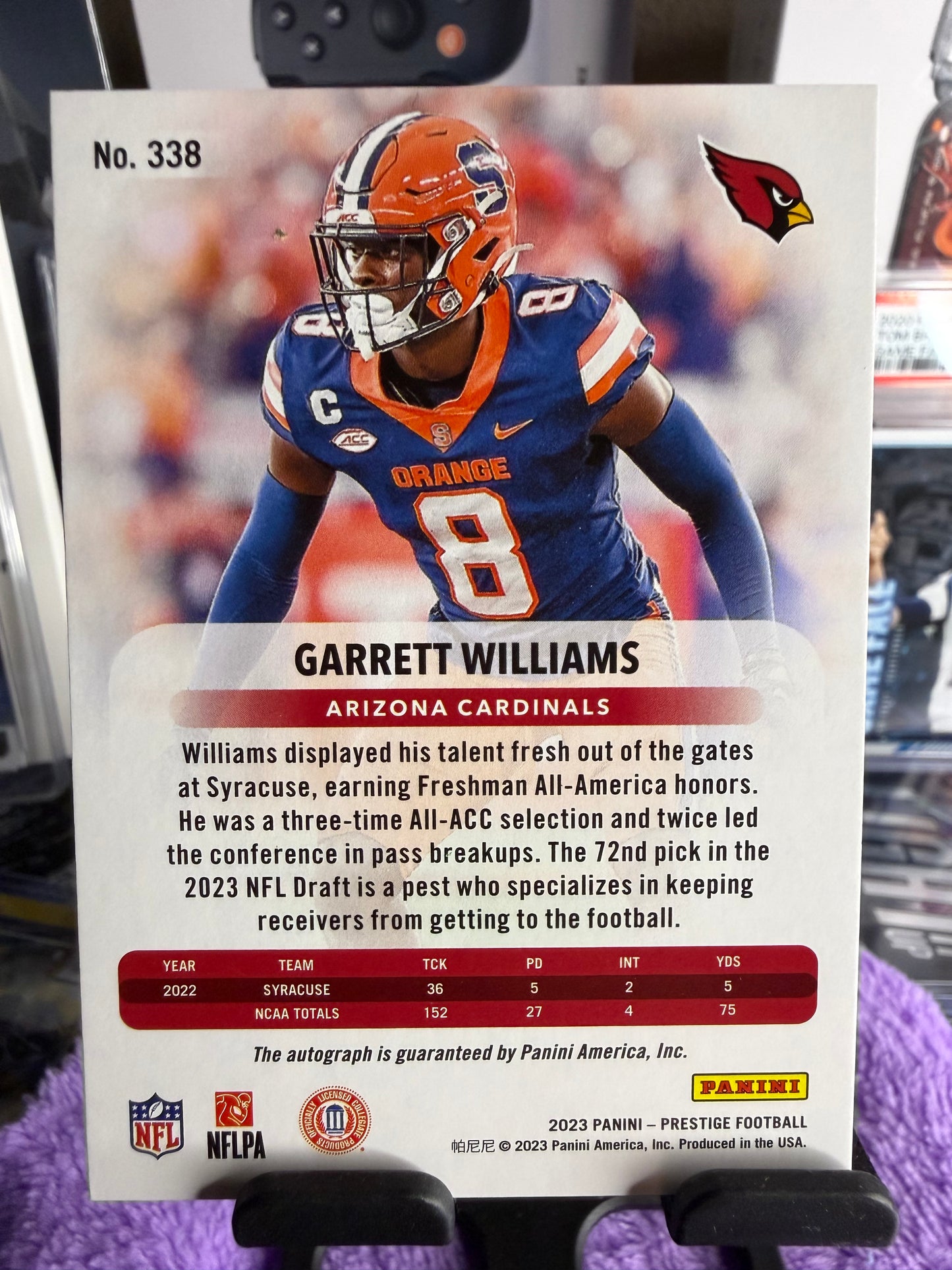 2023 Panini Prestige Xtra Points Rookie Auto – Garrett Williams (RC)