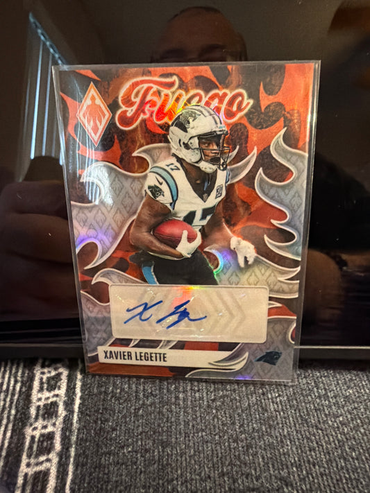 Xavier Legette 2025 Panini Phoenix Fuego Autograph Carolina Panthers