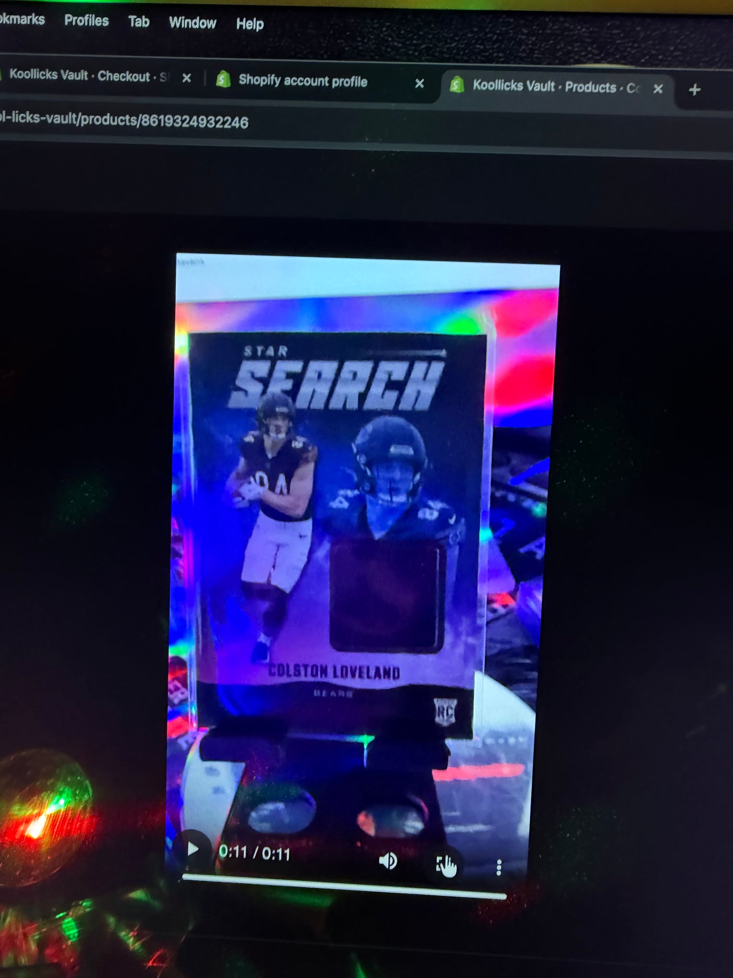 Colston Loveland 2025 Panini Score Star Search Rookie Patch RC