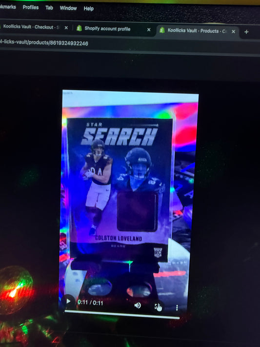 Colston Loveland 2025 Panini Score Star Search Rookie Patch RC