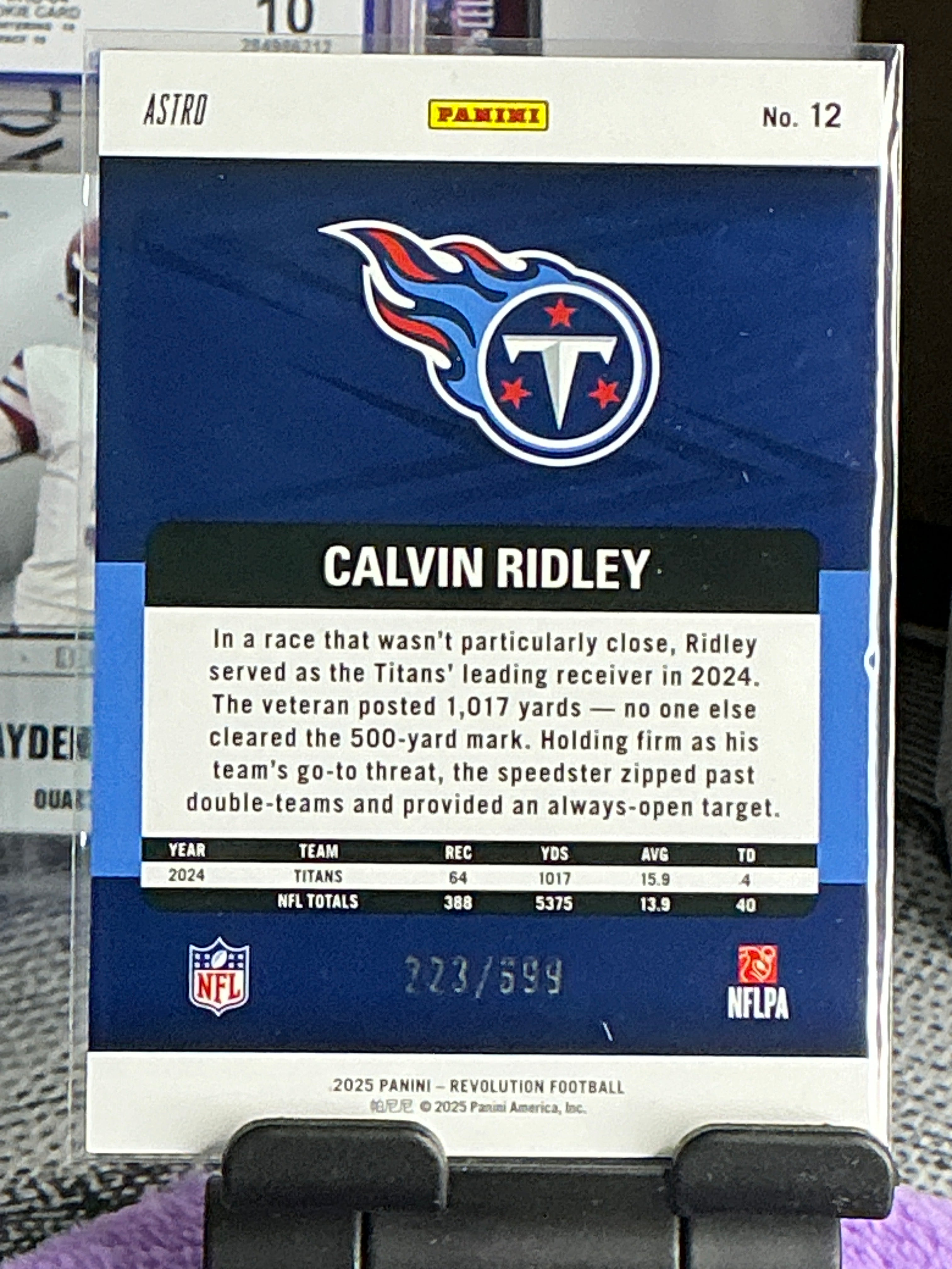 Calvin Ridley Astro Parallel – Serial #223/699 (2025 Panini Revolution – Tennessee Titans)