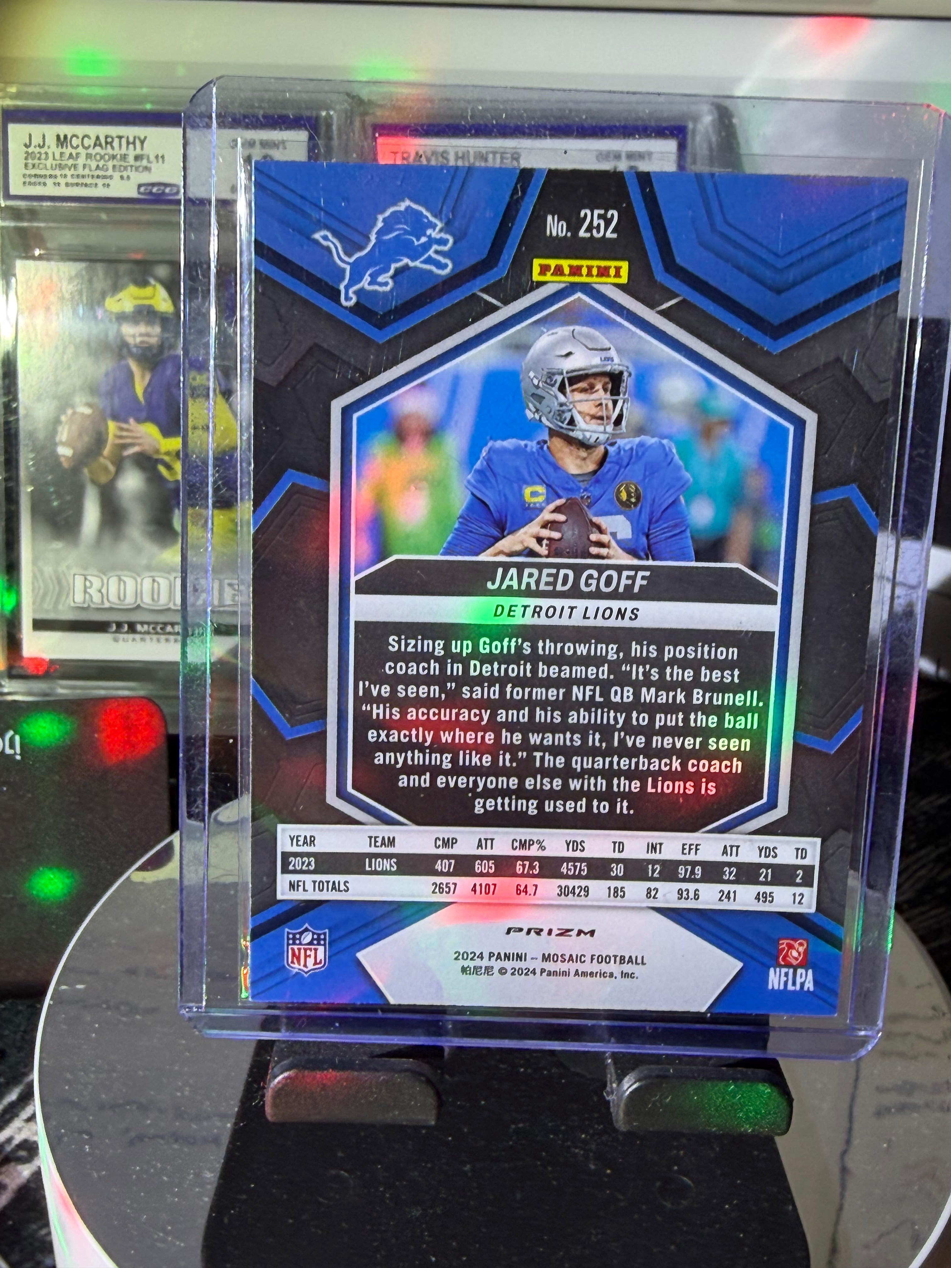 Jared Goff National Pride • Mosaic Green Prizm