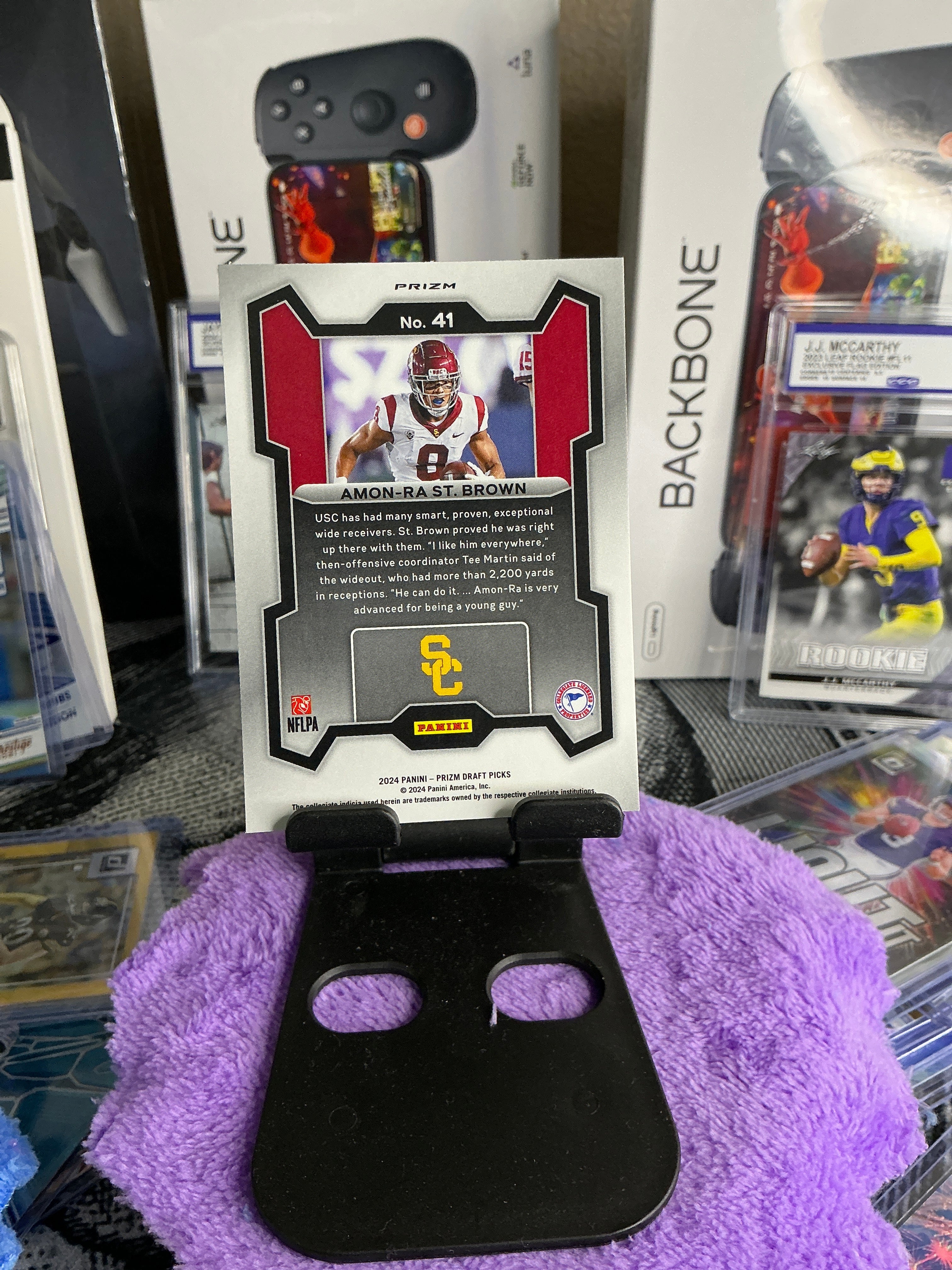 Amon-Ra St. Brown Red Cracked Ice – USC Trojans / Detroit Lions (Prizm Draft Picks)