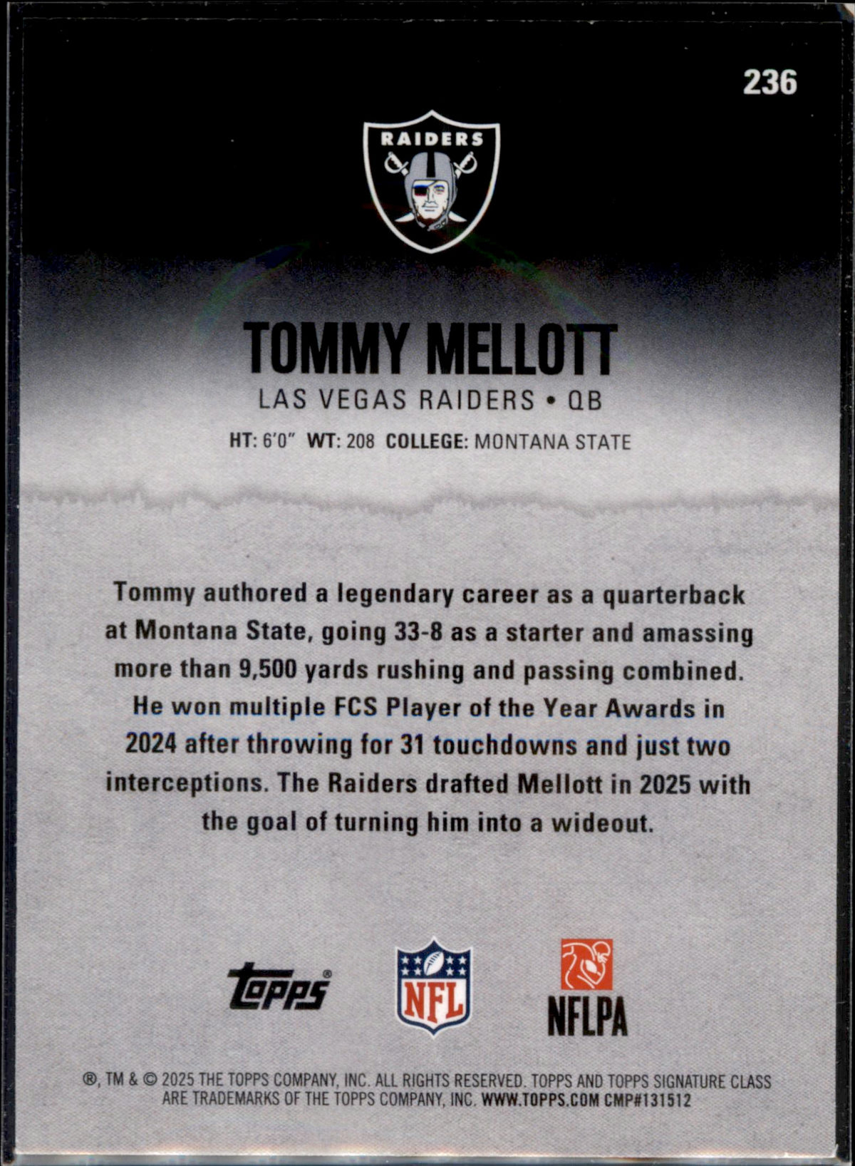 2025 Topps Signature Class #236 Tommy Mellott