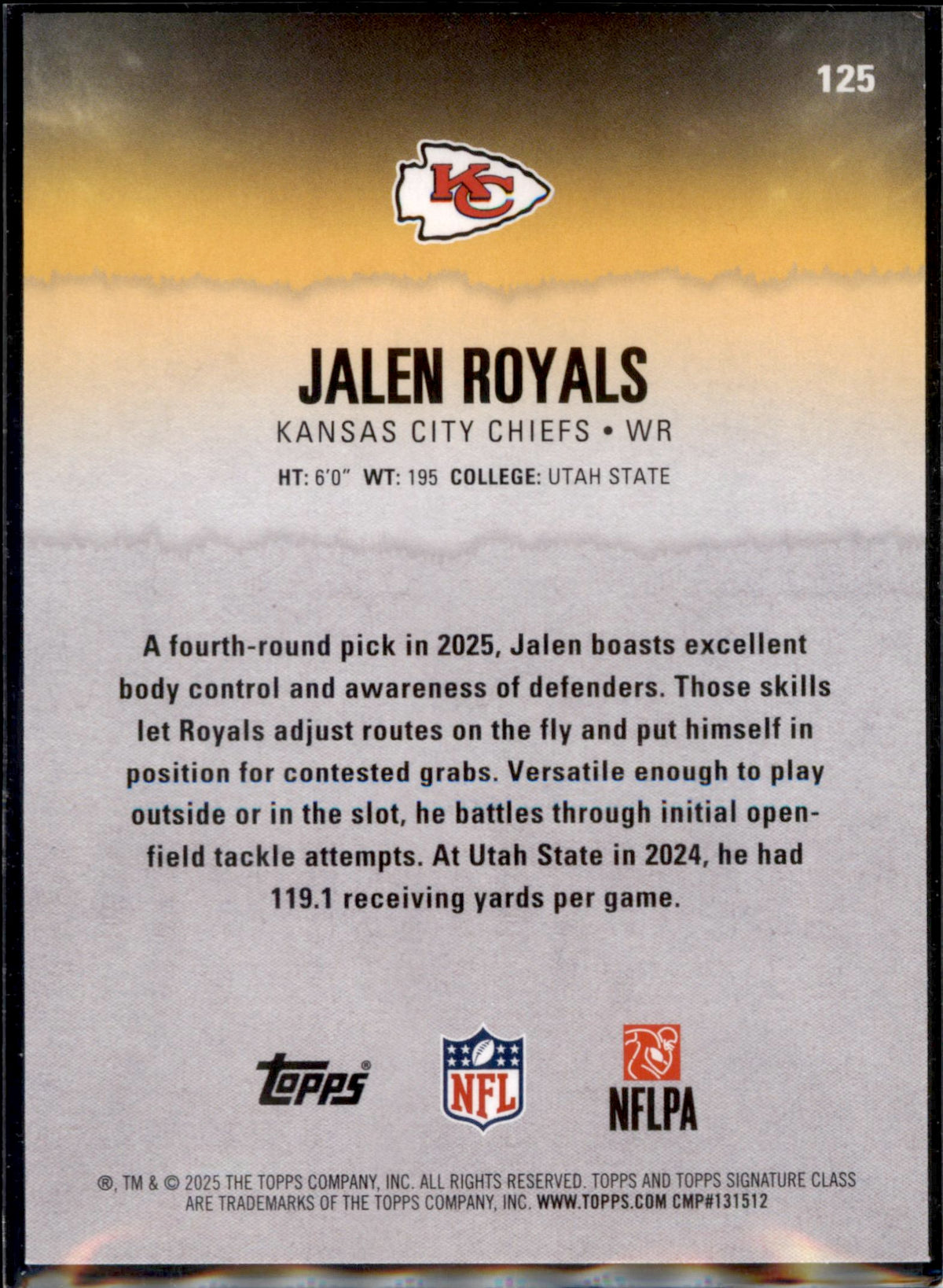 2025 Topps Signature Class #125 Jalen Royals