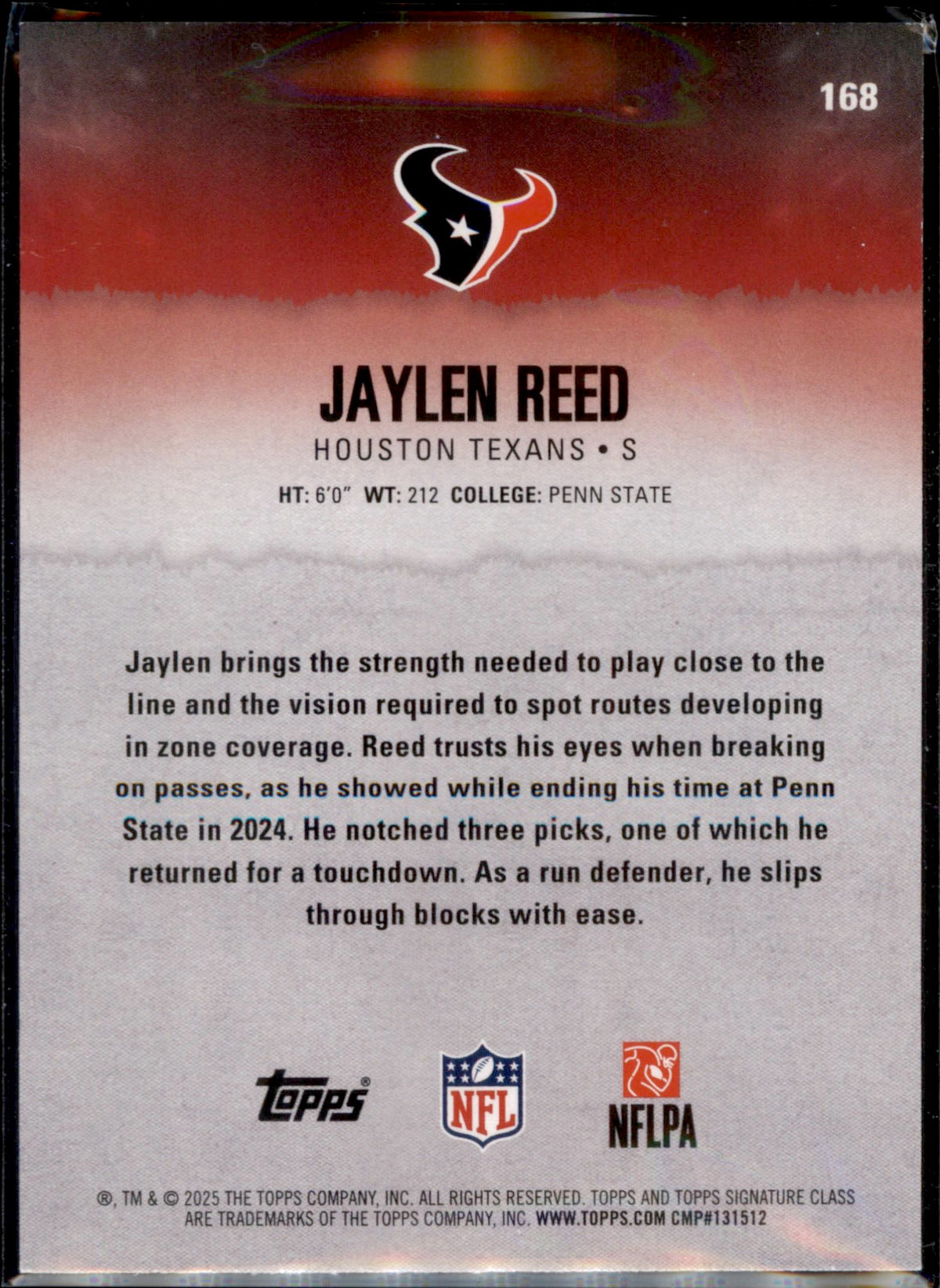 2025 Topps Signature Class #168 Jaylen Reed