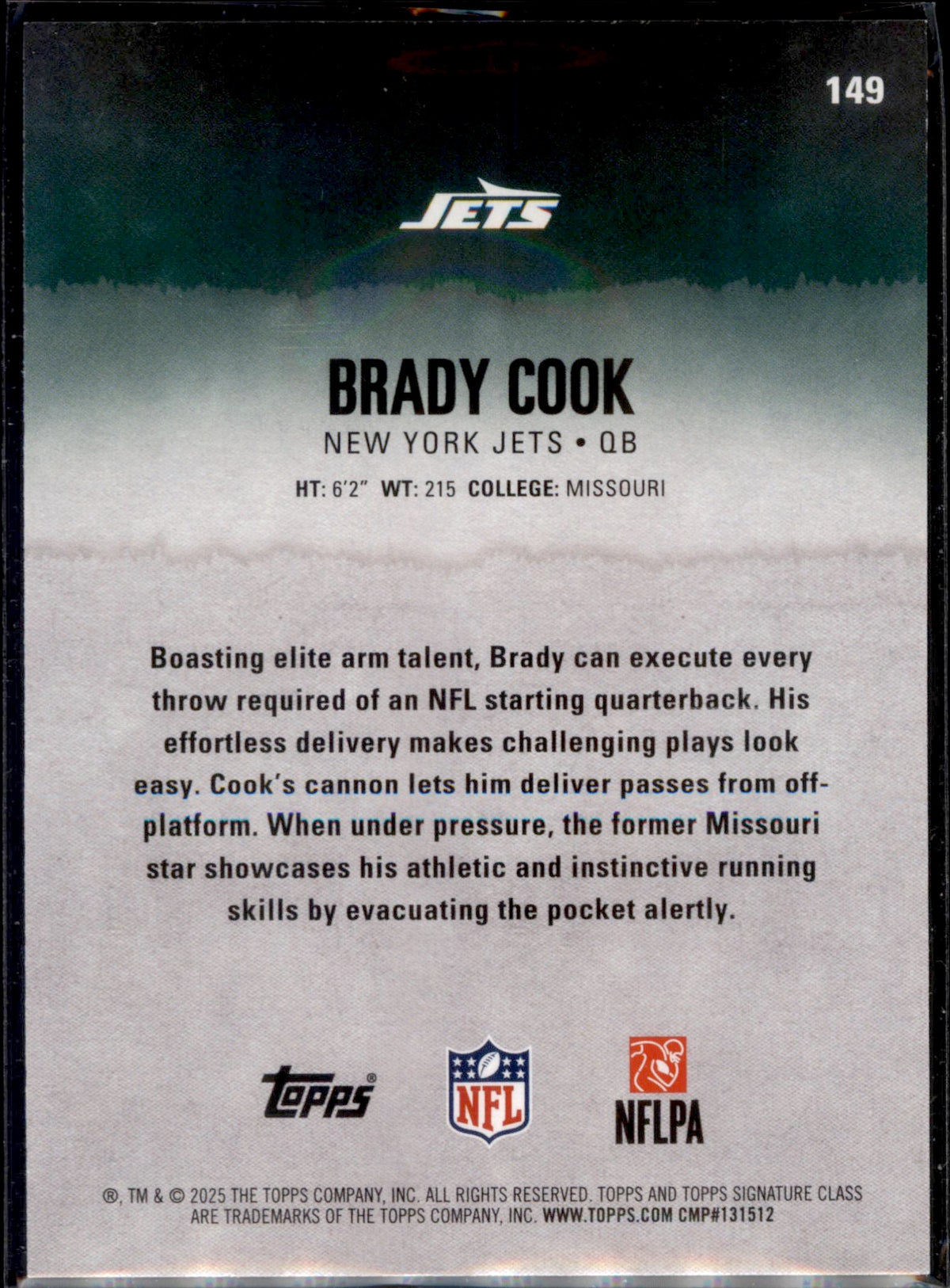 2025 Topps Signature Class #149 Brady Cook