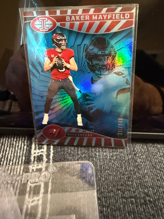 Baker Mayfield 2024 Panini Illusions – Blue Parallel – 211/249 Tampa Bay Buccaneers