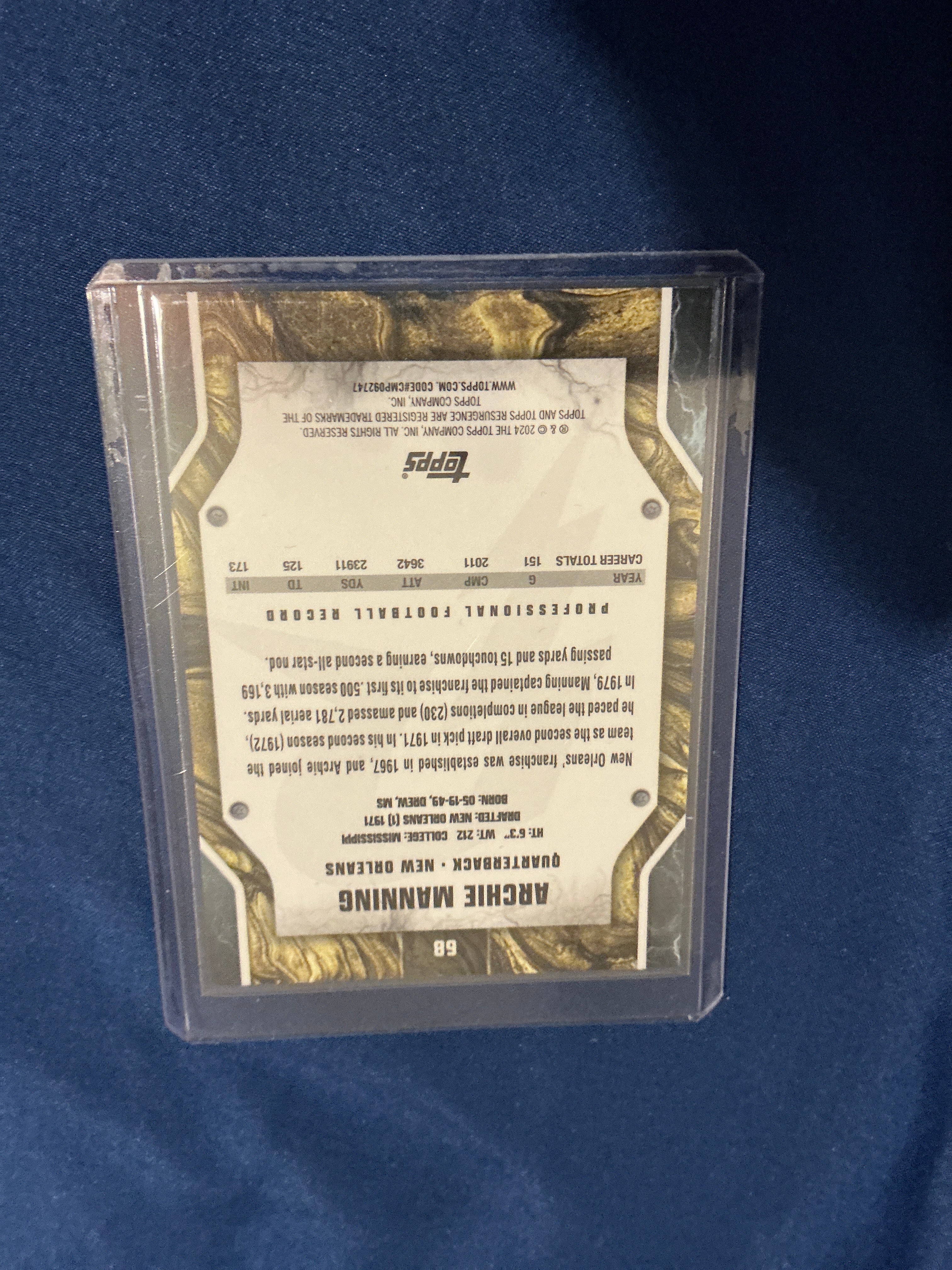 2025 Panini Phoenix – Archie Manning Green Holo – Numbered 46/175