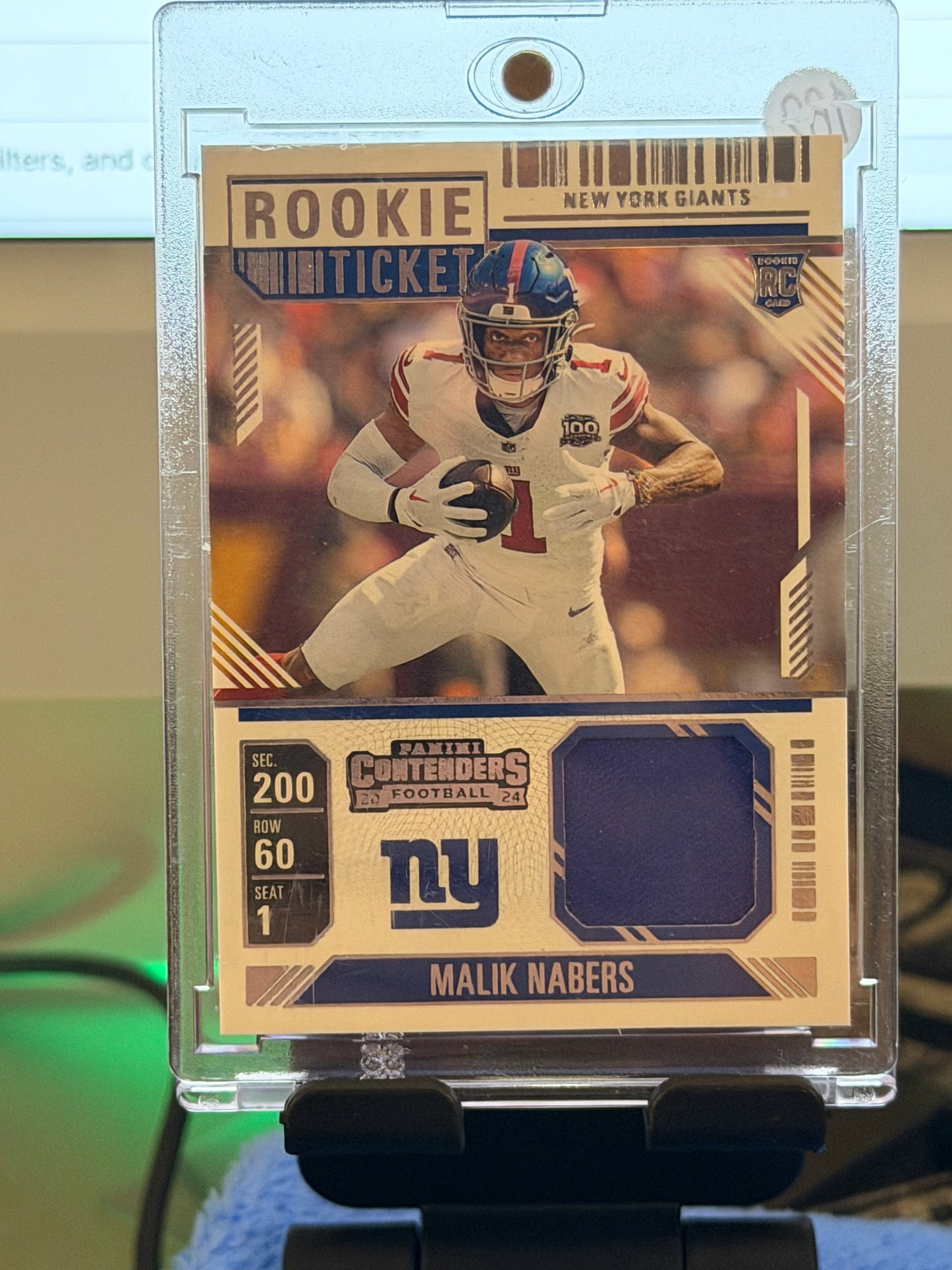 2024 Panini Contenders Malik Nabers Rookie Ticket Swatches RC Patch New York Giants