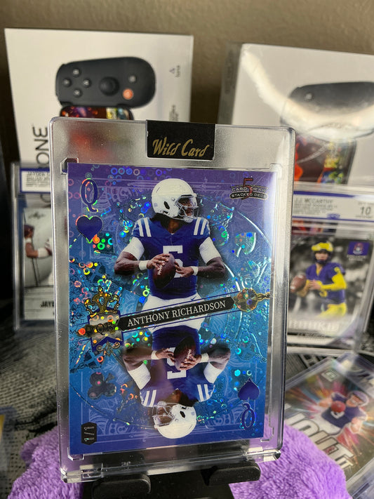 Anthony Richardson Wild Card Stacked Deck 5 Card Draw Queen of Hearts Q♥ 1/1 Sealed Encased