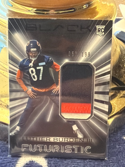 2025 Panini Black Luther Burden III Futuristic Rookie Patch Card /199 Bears