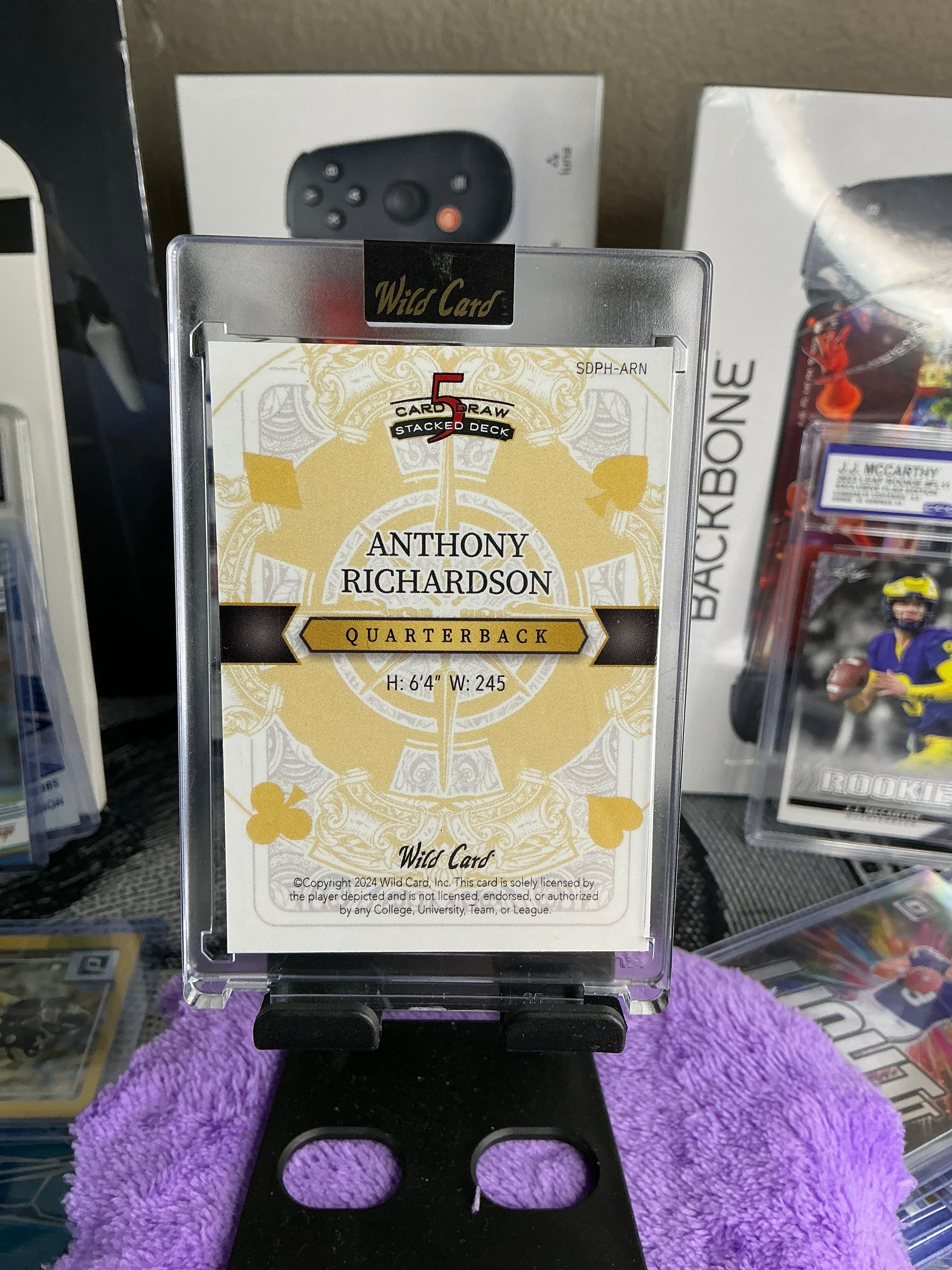Anthony Richardson Wild Card Stacked Deck 5 Card Draw Queen of Hearts Q♥ 1/1 Sealed Encased