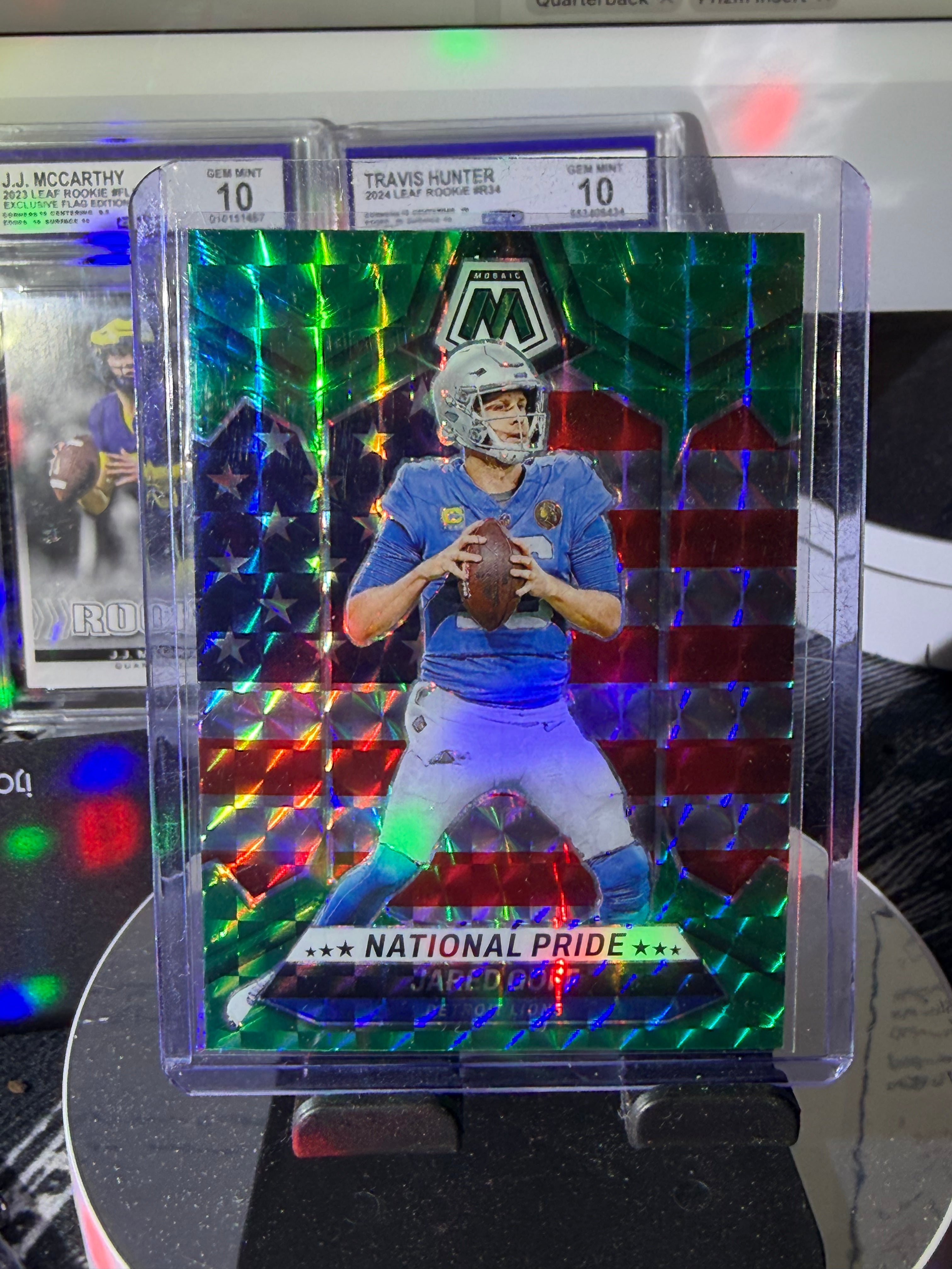 Jared Goff National Pride • Mosaic Green Prizm