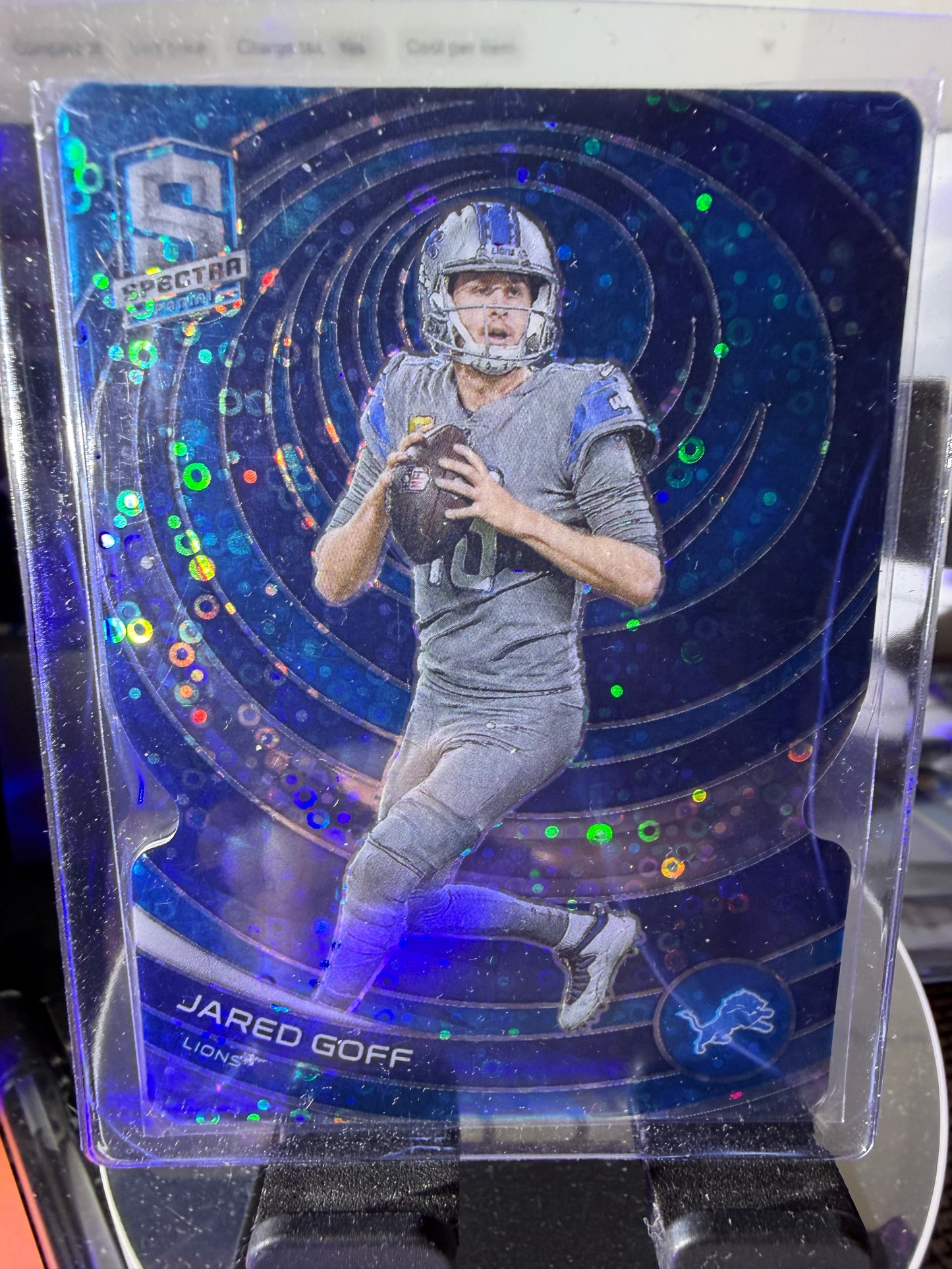 2023 Spectra Jared Goff • Numbered 44/50 • Prizm Parallel • Detroit Lions