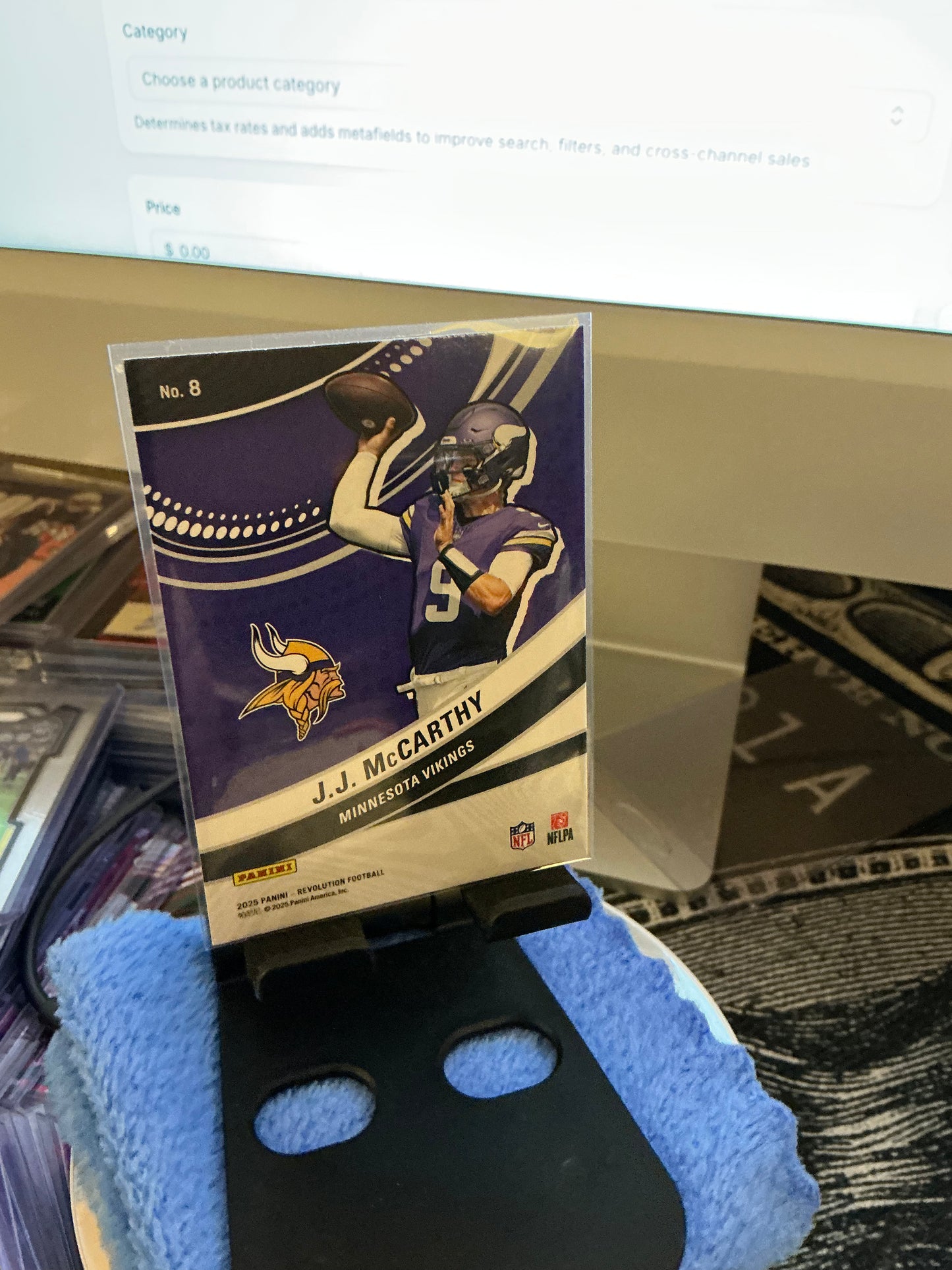 2025 Panini Revolution J.J. McCarthy Futures Insert Rookie Card #8 Minnesota Vikings