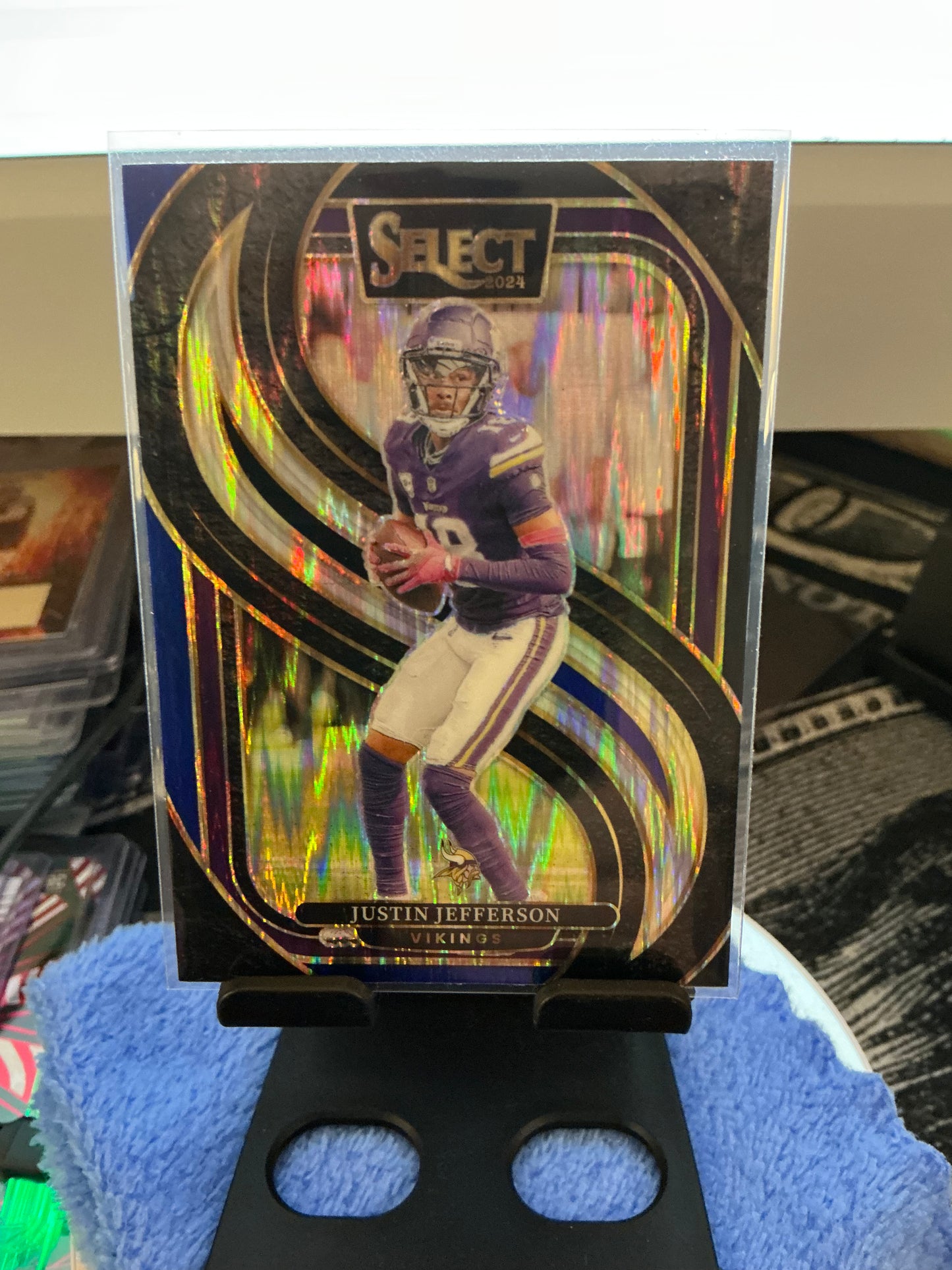 2024 Panini Select Justin Jefferson Premier Level Prizm Football Card Minnesota Vikings
