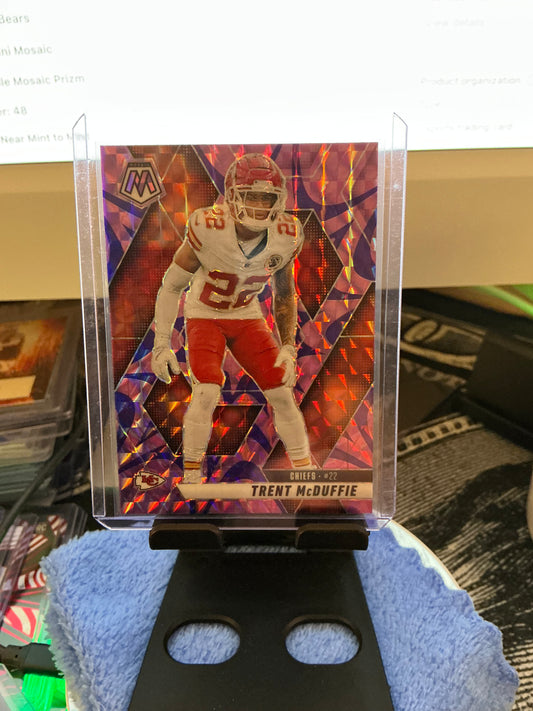 2025 Panini Mosaic Trent McDuffie Purple Mosaic Prizm Football Card Chiefs