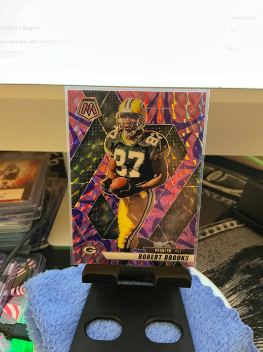 2025 Panini Mosaic Robert Brooks Purple Mosaic Prizm Football Card Packers
