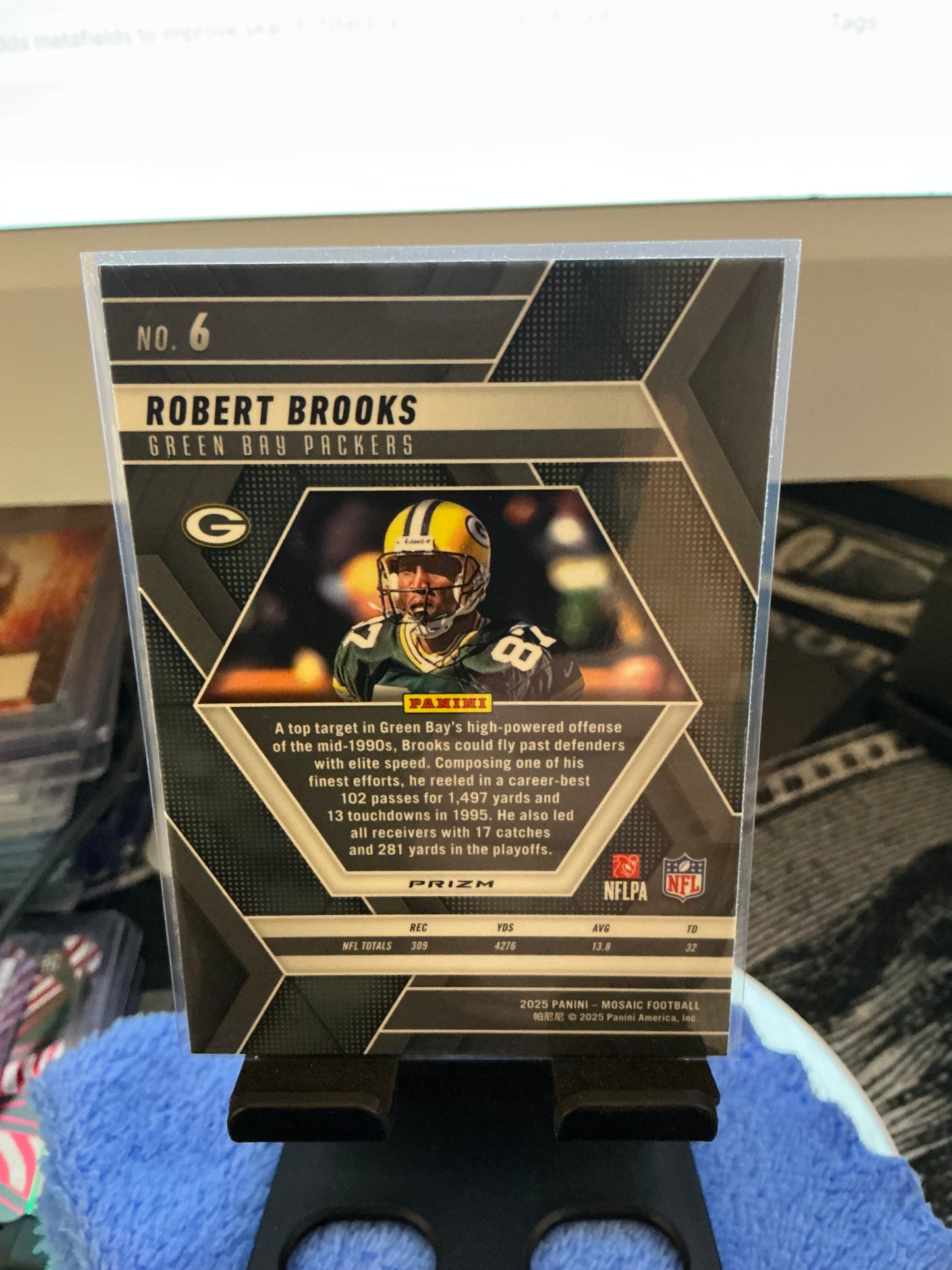 2025 Panini Mosaic Robert Brooks Purple Mosaic Prizm Football Card Packers