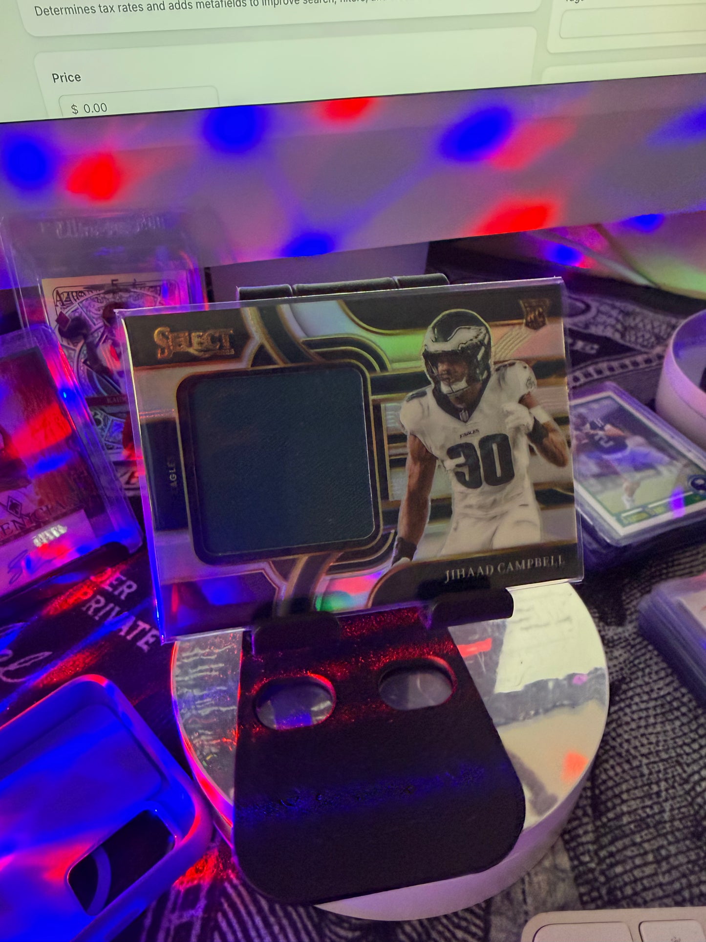 Jihaad Campbell 2023 Panini Select Rookie Patch Card Philadelphia Eagles Football