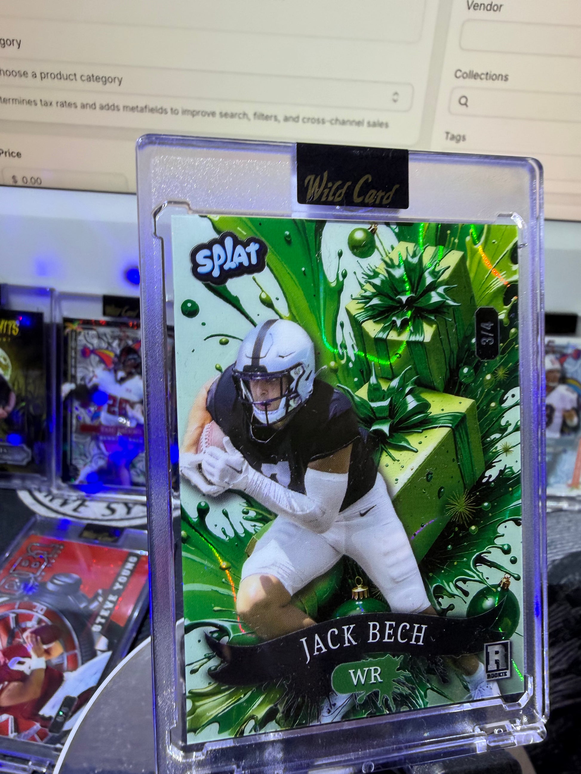 Jack Bech 2025 Wild Card Splat Green Rookie Card Serial Number 3/4 LSU Tigers Football