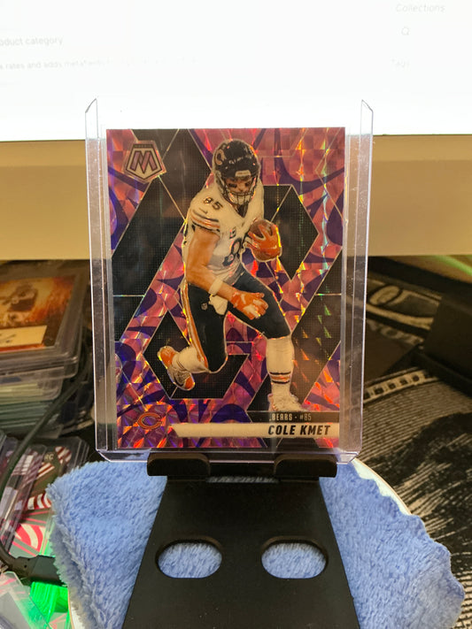 2025 Panini Mosaic Cole Kmet Purple Mosaic Prizm Football Card Chicago Bears
