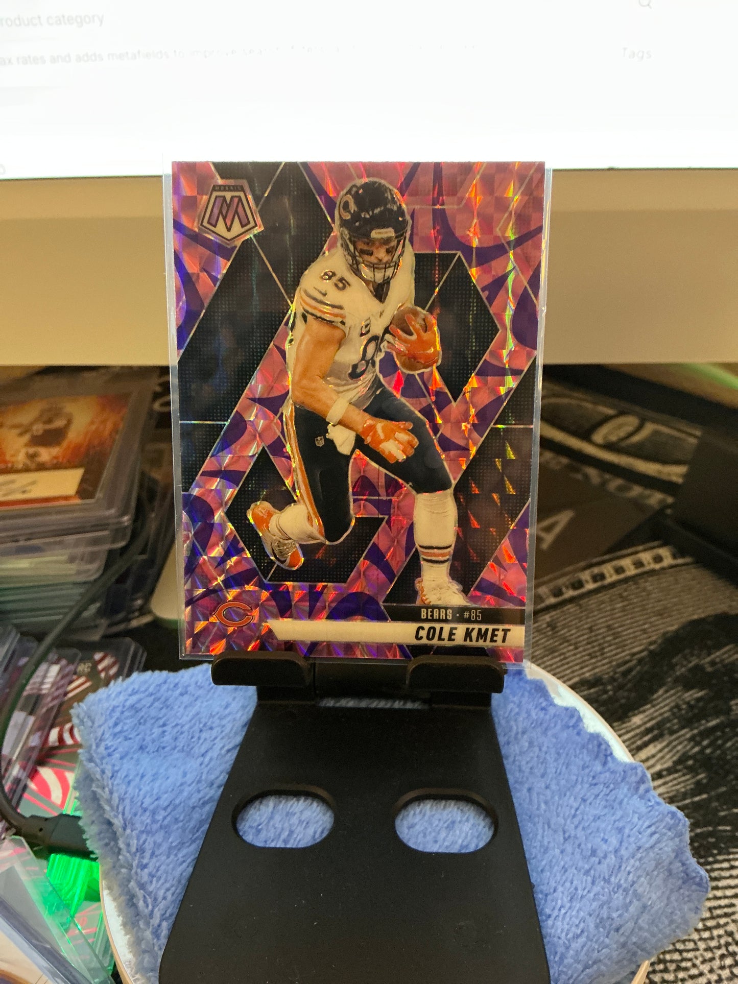 2025 Panini Mosaic Cole Kmet Purple Mosaic Prizm Football Card Chicago Bears