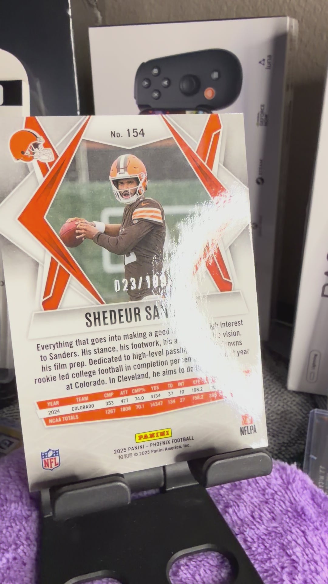 2025 Panini Phoenix – Shedeur Sanders Rookie – Numbered 23/199 – Browns